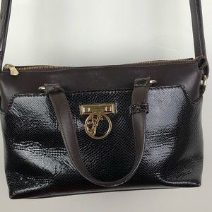 Versace Leather Brown Purse carry strap/handles